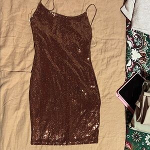 Sequin Brown Dress